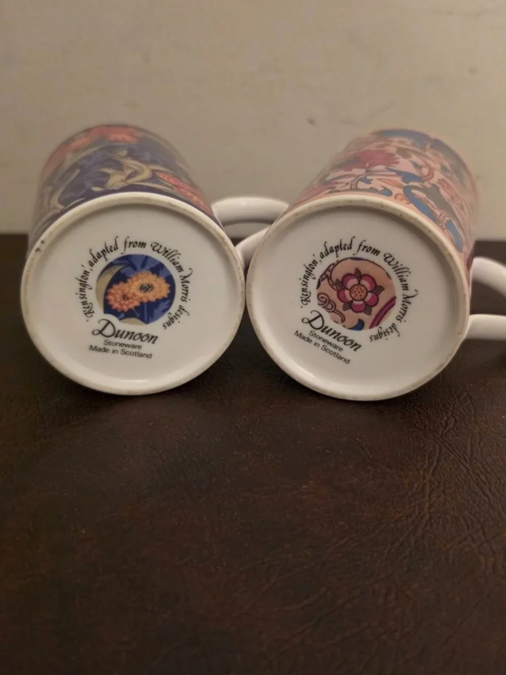 Set of 2 Dunoon Decorative Mugs Kensington features William Morris designs